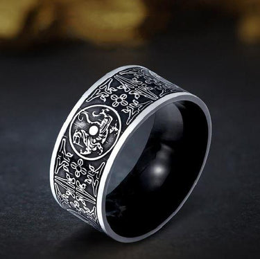 Titanium Steel 'FOUR GUARDIAN ANIMALS' Amulet Ring